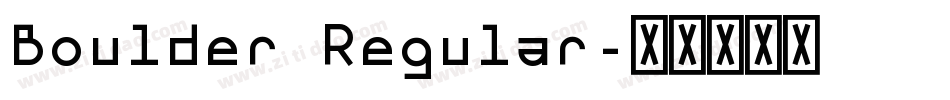 Boulder Regular字体转换
